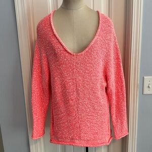 Free People Small Bright Lights Oversized Neon Pink Sweater